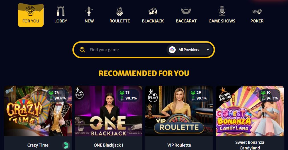 Search for your favourite live dealer games across roulette, blackjack, baccarat and more 