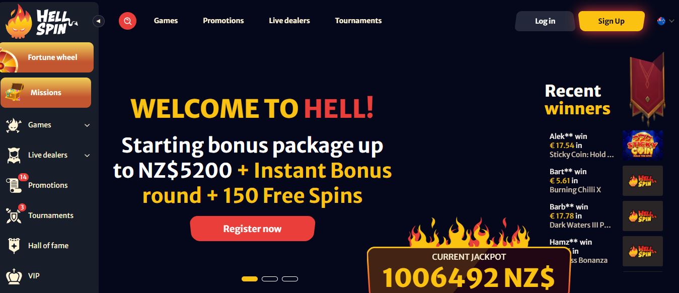 Join the casino and get a welcome bonus package up to NZ$5200 plus 150 Free Spins