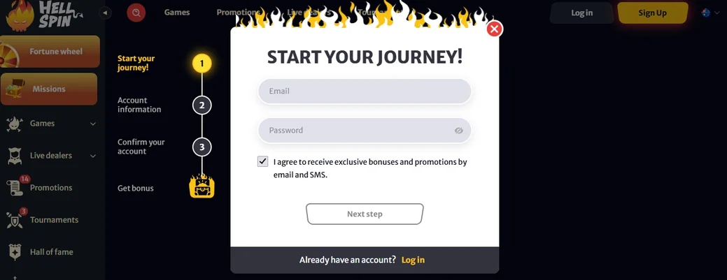 Join via signup form.